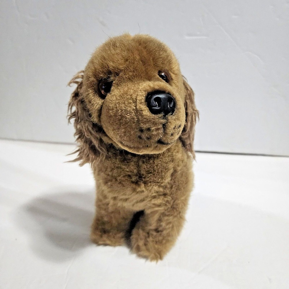 DAS Plush Golden Retriever Puppy Dog Realistic Sitting 10 Inch Brown Stuffed Toy